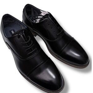 NIB Bruno Marc Men Black PU Leather Cap Toe Oxford Dress Shoes Size US 6.5